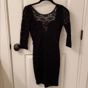 NECESSARY CLOTHING Black lace mini dress